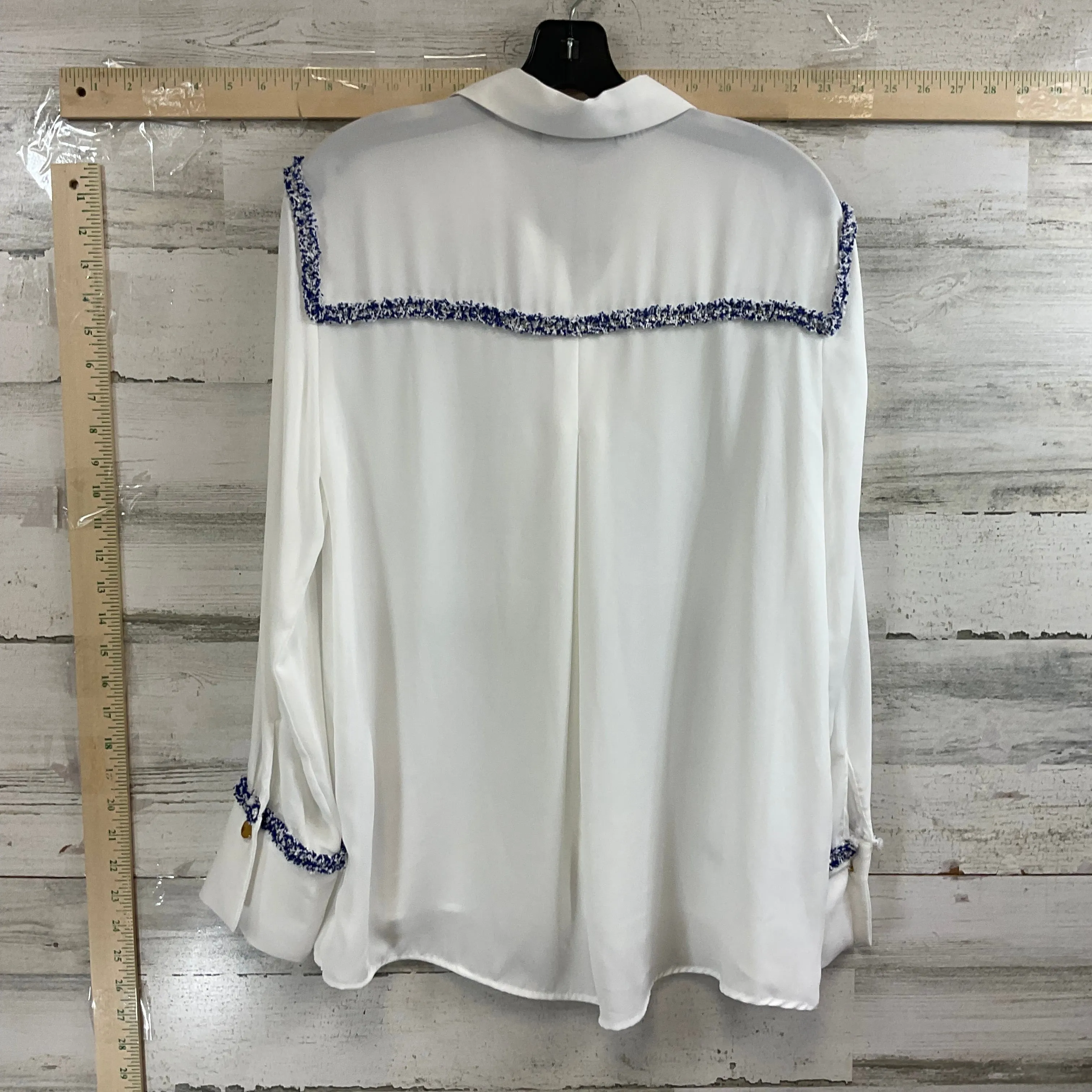Blouse Long Sleeve By Zara In White, Size: M