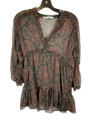 Dress Casual Short By Zara In Black & Brown, Size: Xs