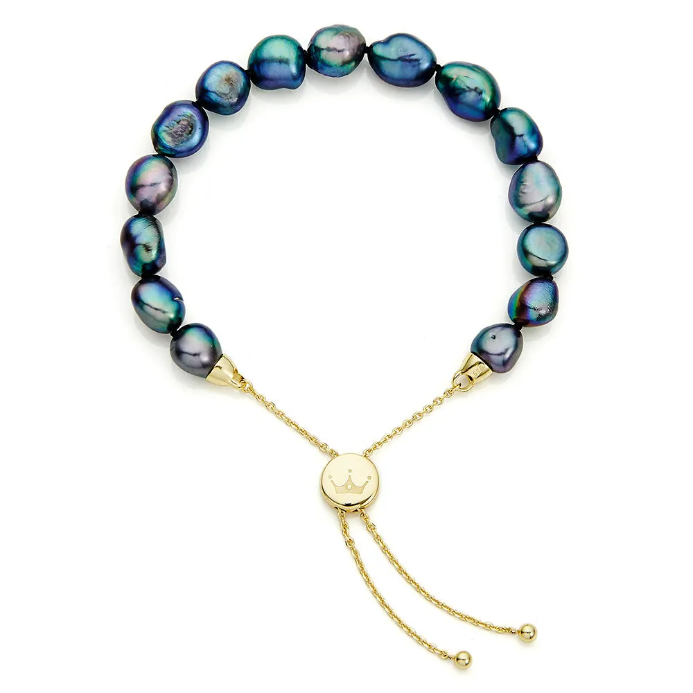Jersey Pearl Zara Peacock Baroque Pearl Bracelet, Yellow Gold 1931389