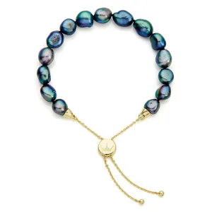 Jersey Pearl Zara Peacock Baroque Pearl Bracelet, Yellow Gold 1931389